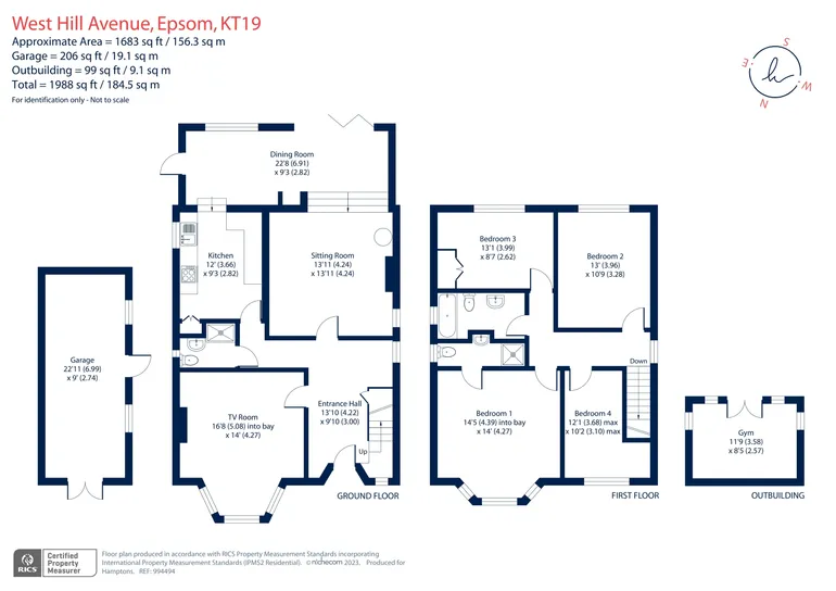 Floorplan 1 for West Hill Avenue, Epsom KT19