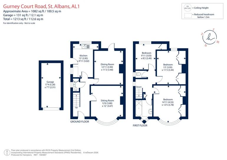 Floorplan 1 for Gurney Court Road, St. Albans, AL1