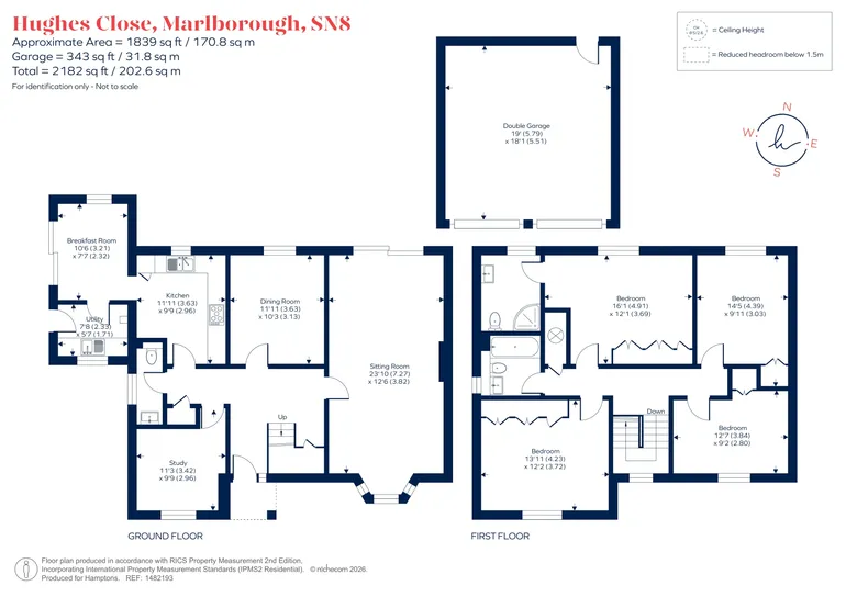 Floorplan 1 for Hughes Close, Marlborough, SN8
