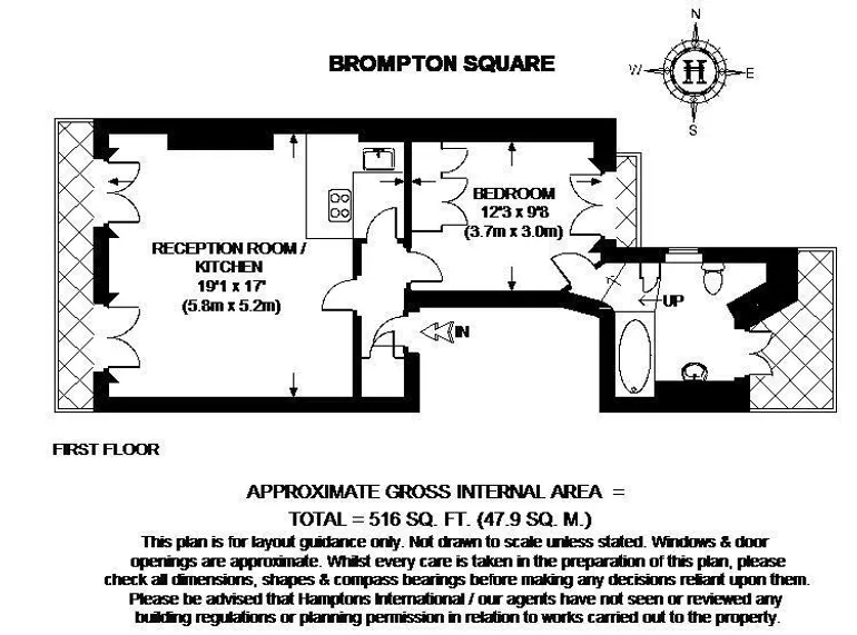 Floorplan 1 for Brompton Square Knightsbridge SW3