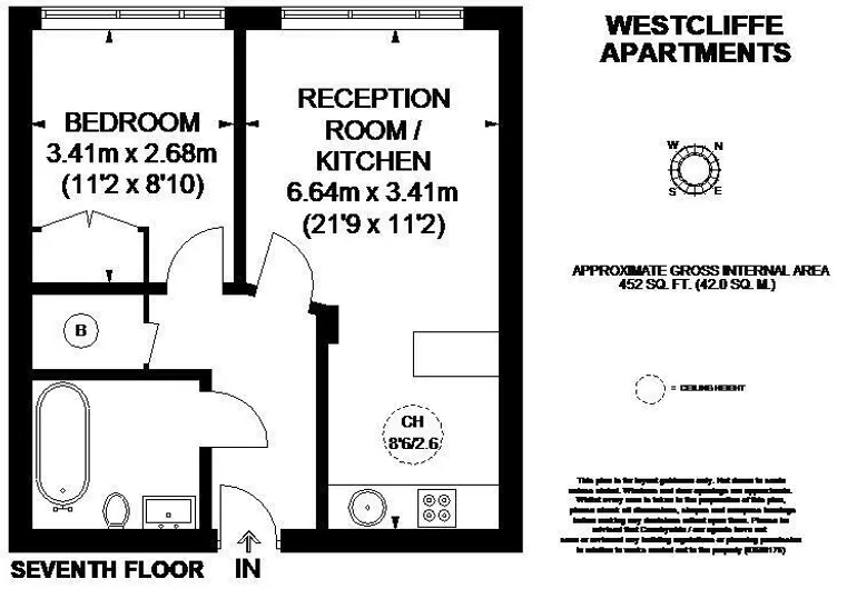 Floorplan 1 for Westcliffe Apartments Paddington W2