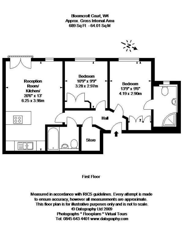 Floorplan 1 for Broomcroft Court Chiswick W4