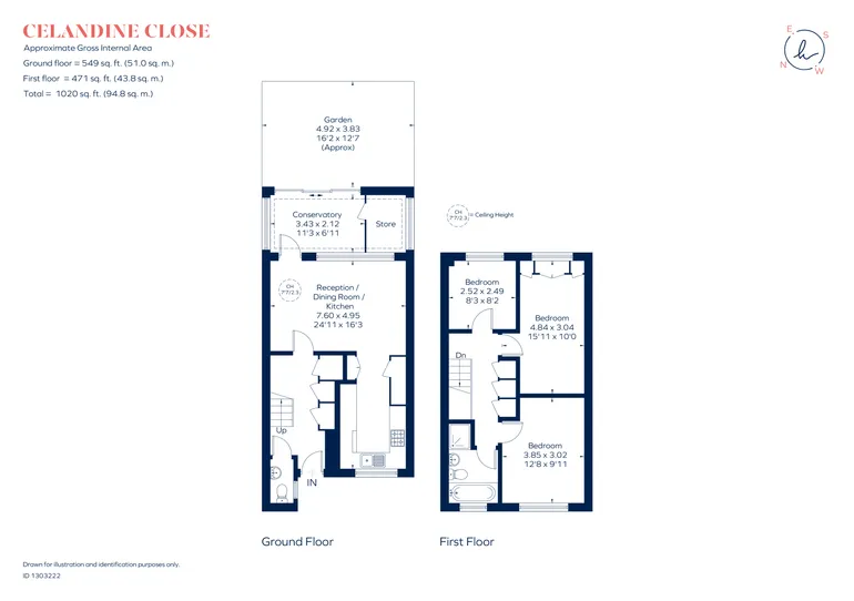 Floorplan 1 for Celandine Close, E14