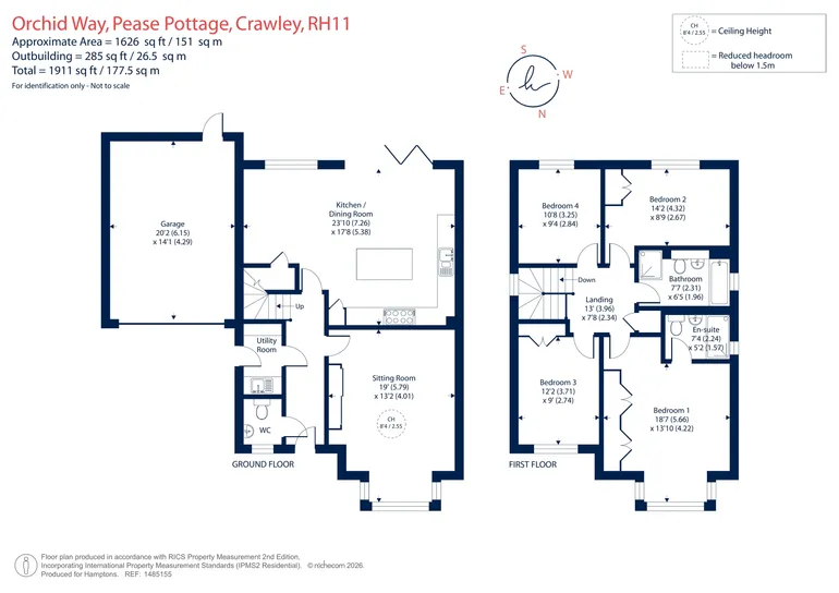 Floorplan 1 for Orchid Way, Pease Pottage, RH11