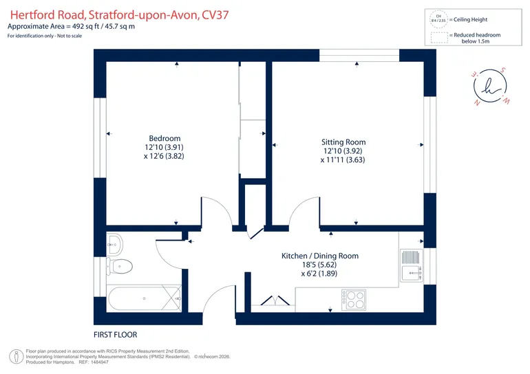 Floorplan 1 for Hertford Road, Stratford-Upon-Avon, CV37