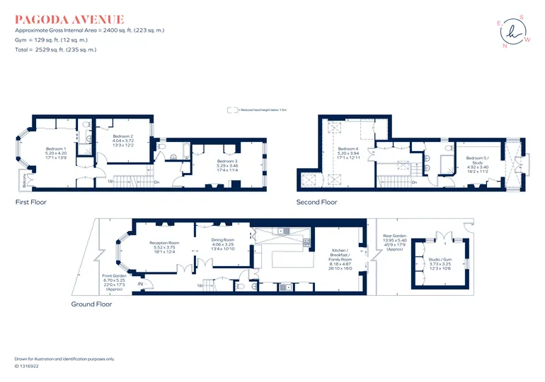 Floorplan 1 for Pagoda Avenue, Richmond, TW9