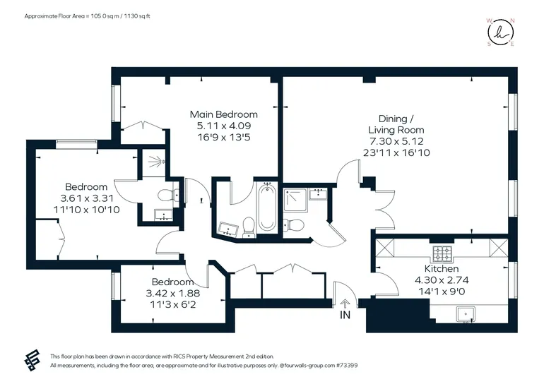 Floorplan 1 for The Broad Walk Cheltenham GL50 1QG