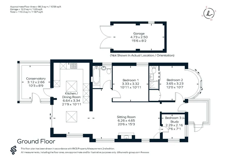 Floorplan 1 for Beech Avenue, Chichester, PO20