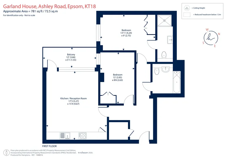Floorplan 1 for Ashley Road, Epsom, KT18