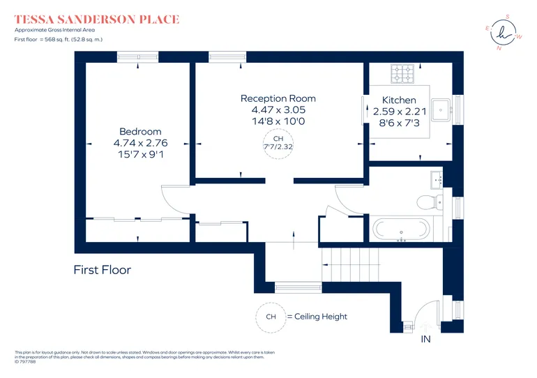 Floorplan 1 for Tessa Sanderson Place, SW8
