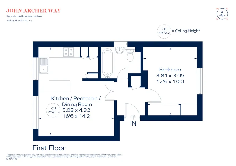 Floorplan 1 for John Archer Way, London, SW18