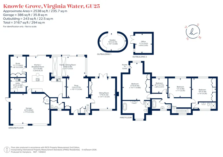 Floorplan 1 for Knowle Grove, Virginia Water, GU25