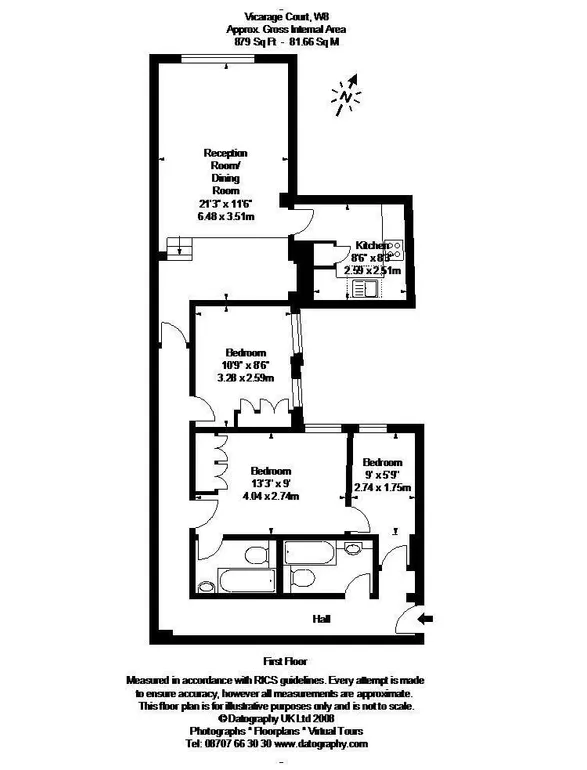 Floorplan 1 for Vicarage Gate London W8