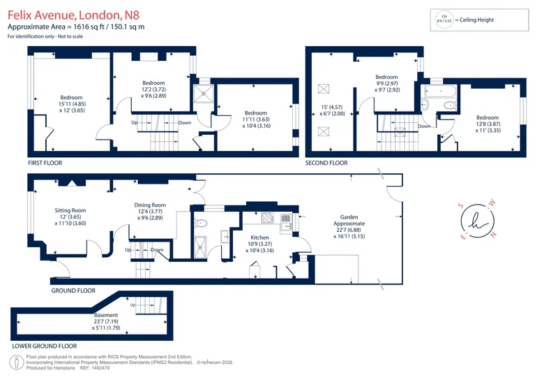 Floorplan 1 for Felix Avenue, London, N8