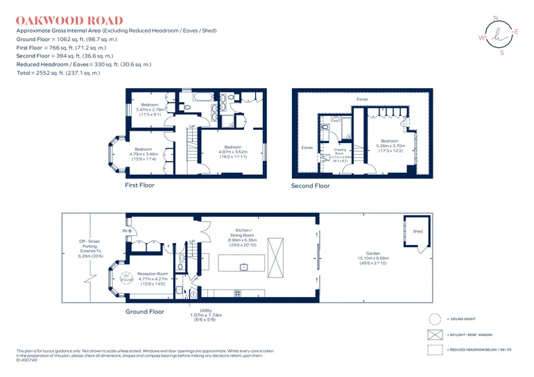 Floorplan 1 for Oakwood Road, London, SW20