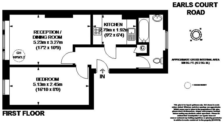 Floorplan 1 for Earls Court Road London SW5
