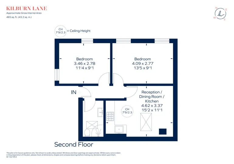 Floorplan 1 for 15b Kilburn Lane London W10