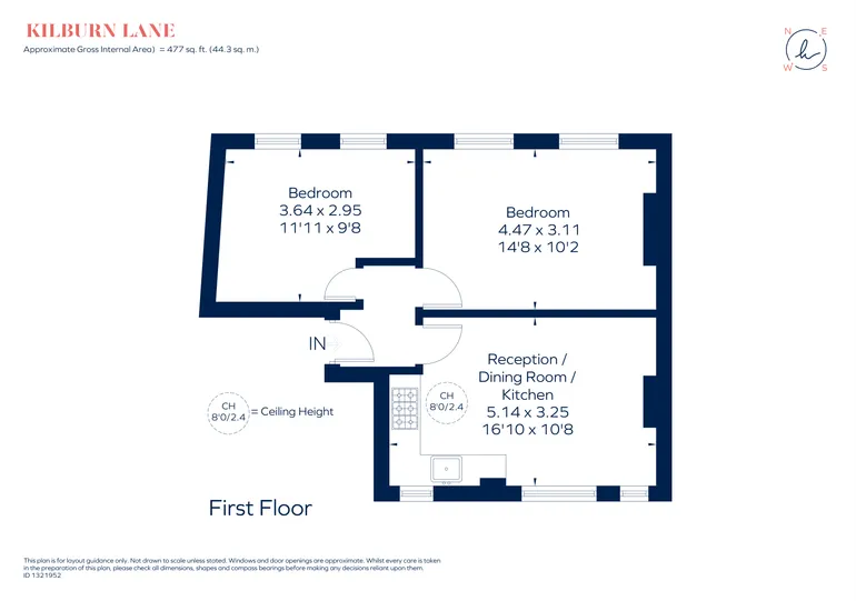 Floorplan 1 for 15b Kilburn Lane London W10