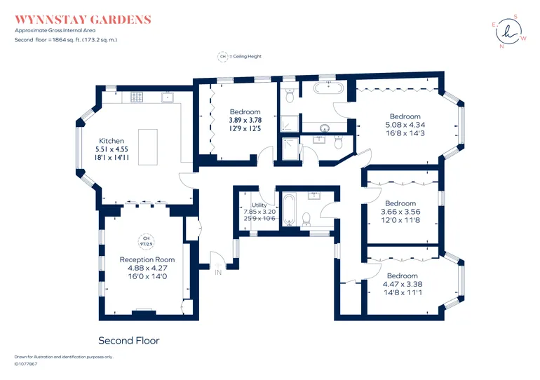 Floorplan 1 for Wynnstay Gardens London W8