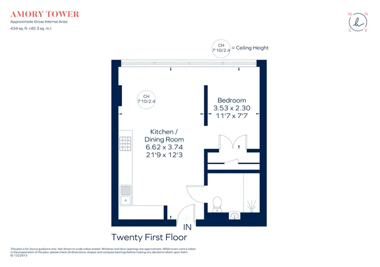 Floorplan 1 for Marsh Wall, E14