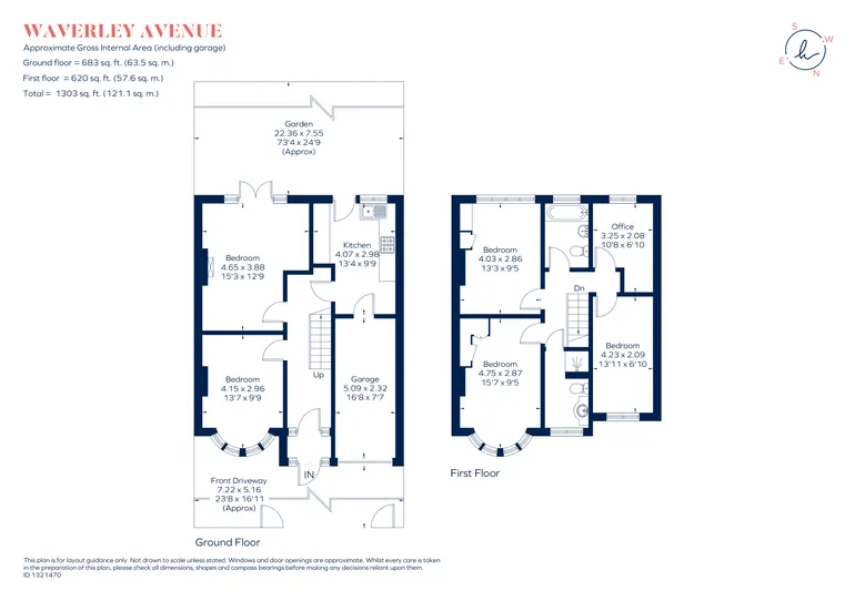 Floorplan 1 for Waverley Avenue, Whitton, TW2