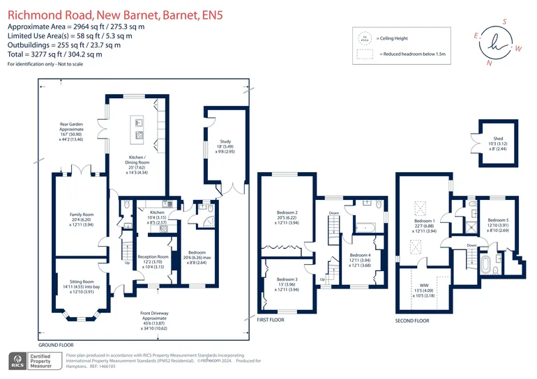 Floorplan 1 for Richmond Road, New Barnet, EN5