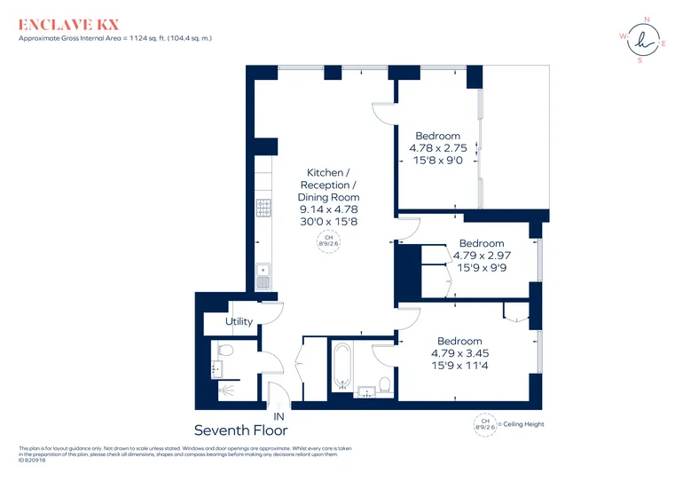 Floorplan 1 for Enclave, 101, Camley Street, Kings Cross, NW1