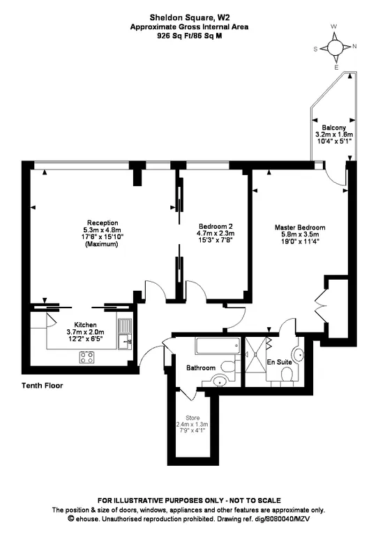 Floorplan 1 for Sheldon Square Paddington W2