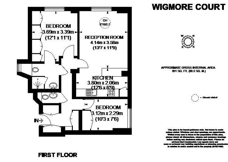 Floorplan 1 for Wigmore Court Wigmore Street Marylebone W1U