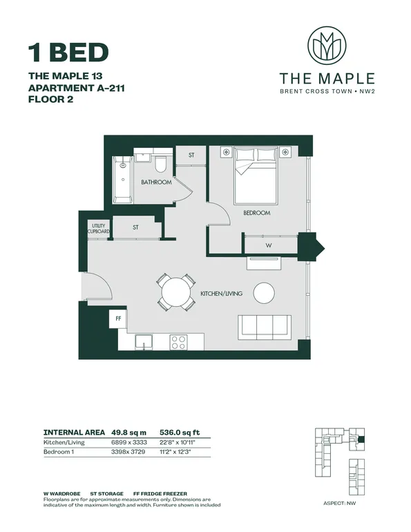 Floorplan 1 for The Maple, 10 Aviator Drive, London, NW2