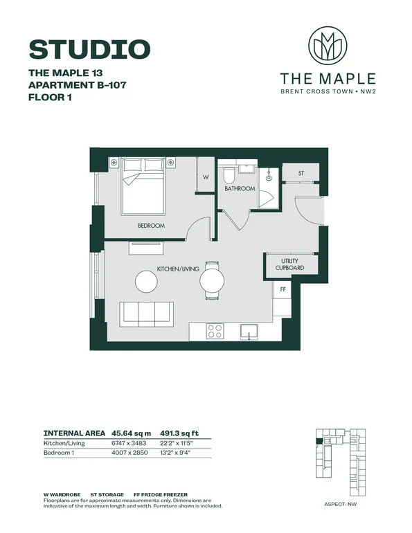 Floorplan 1 for The Maple, 10 Aviator Drive, London, NW2
