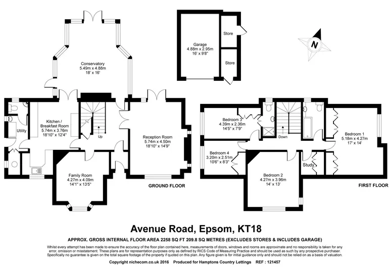 Floorplan 1 for Avenue Road, Epsom KT18