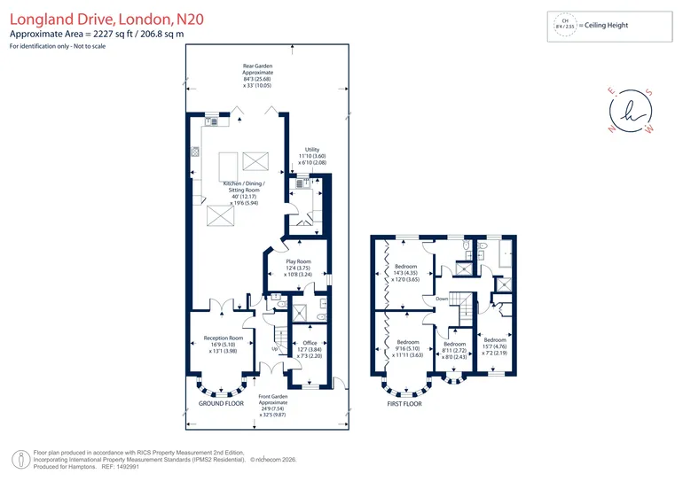 Floorplan 1 for Longland Drive, Totteridge, N20