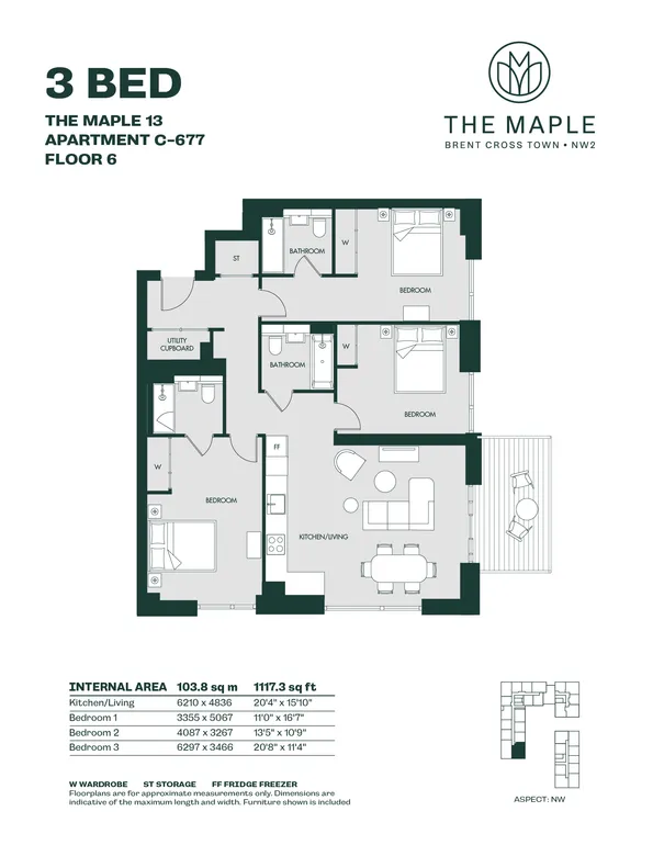 Floorplan 1 for The Maple, 10 Aviator Drive, London, NW2