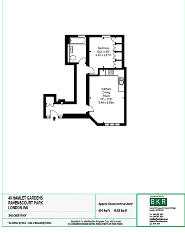 Floorplan 1 for Hamlet Gardens,290 King Street, London, W6