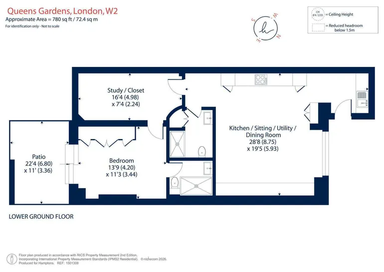 Floorplan 1 for Queen's Gardens, London, W2