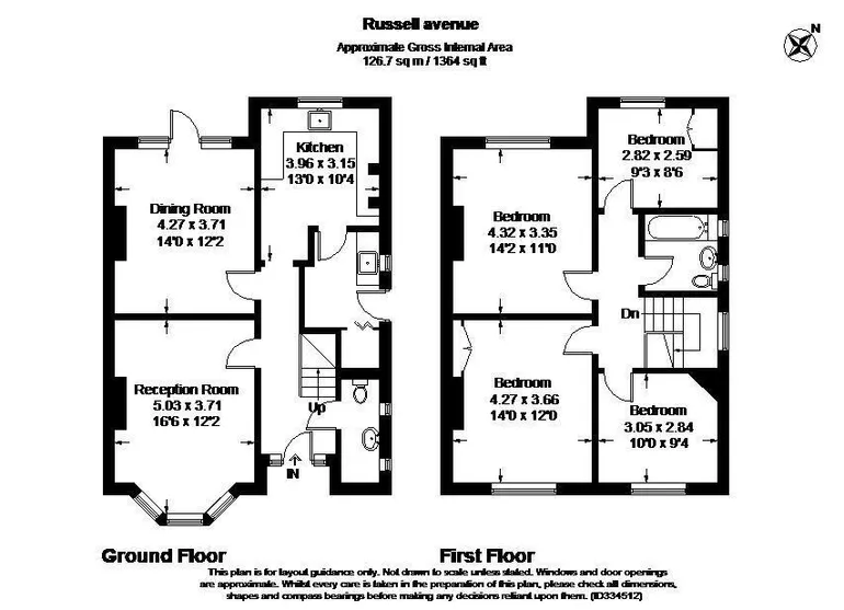 Floorplan 1 for Russell Avenue St Albans AL3