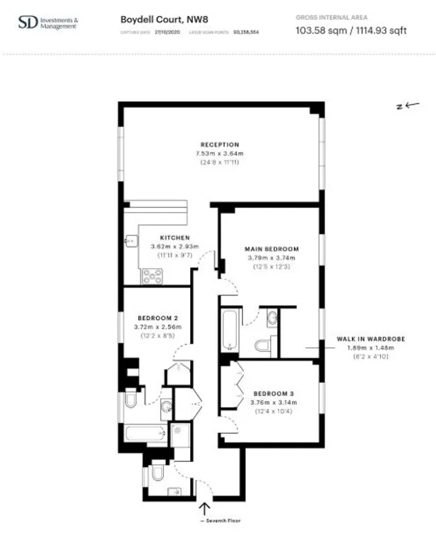 Floorplan 1 for St Johns Wood Park London NW8