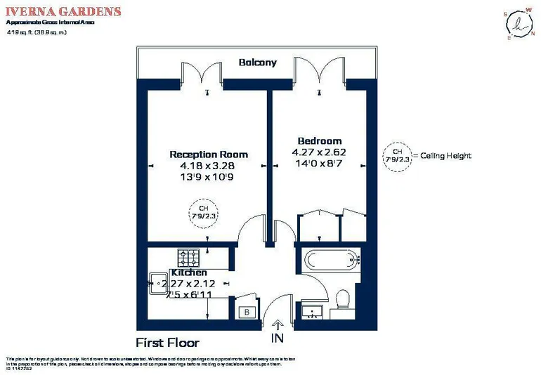 Floorplan 1 for Iverna Gardens London W8