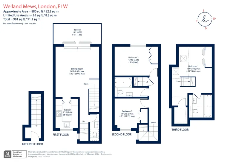 Floorplan 1 for Welland Mews, Wapping, E1W