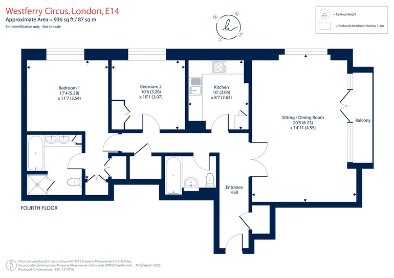 Floorplan 1 for Westferry Circus, E14