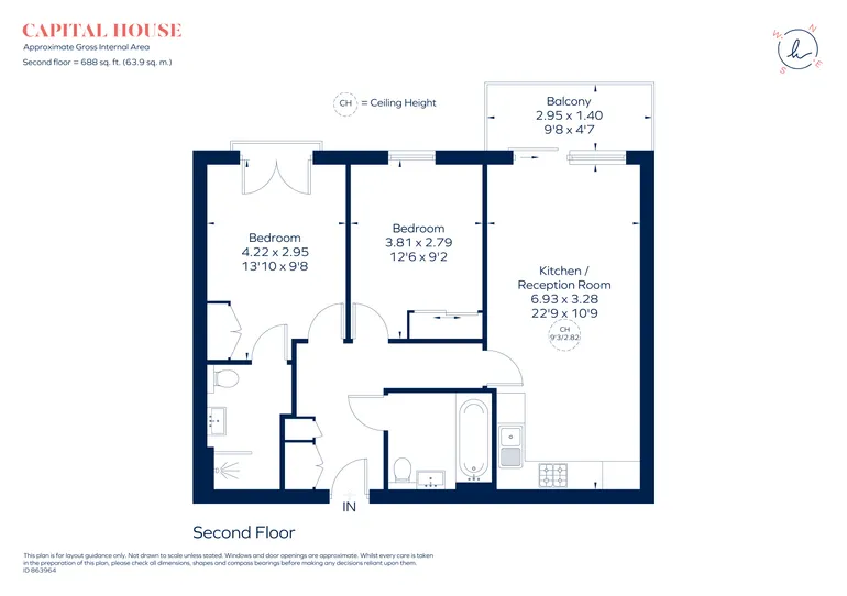 Floorplan 1 for Plaza Gardens, London, SW15