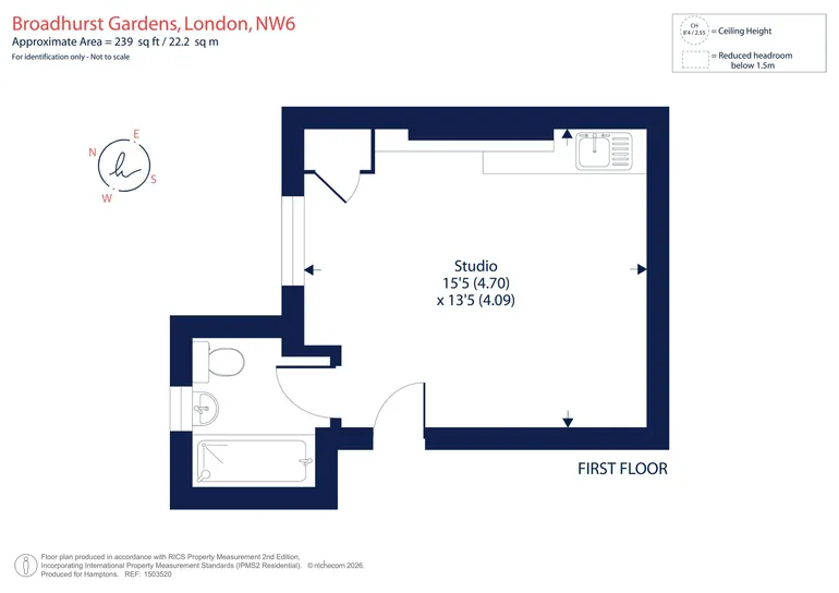 Floorplan 1 for Broadhurst Gardens London NW6
