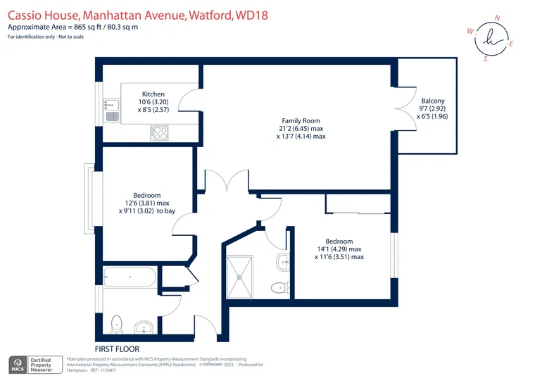 Floorplan 1 for Manhattan Avenue Watford WD18