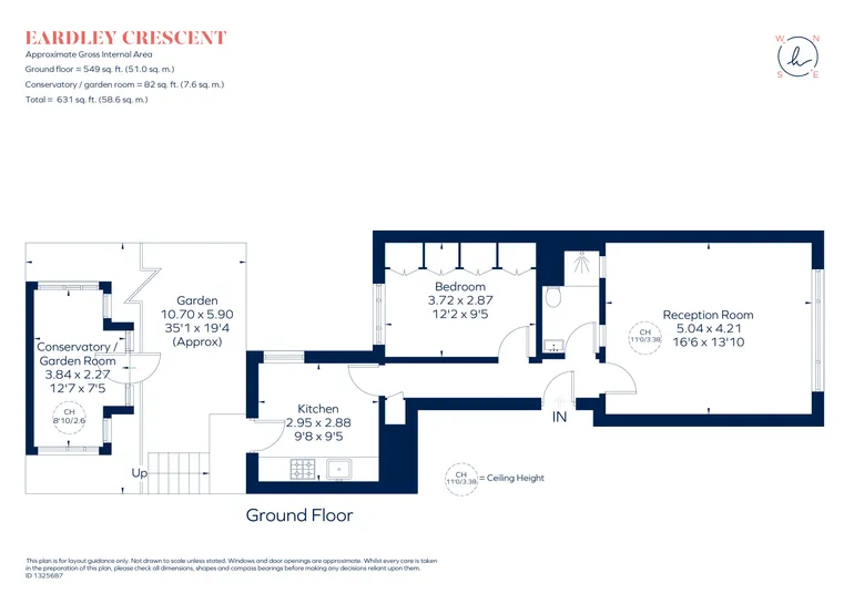 Floorplan 1 for Eardley Crescent, London, SW5