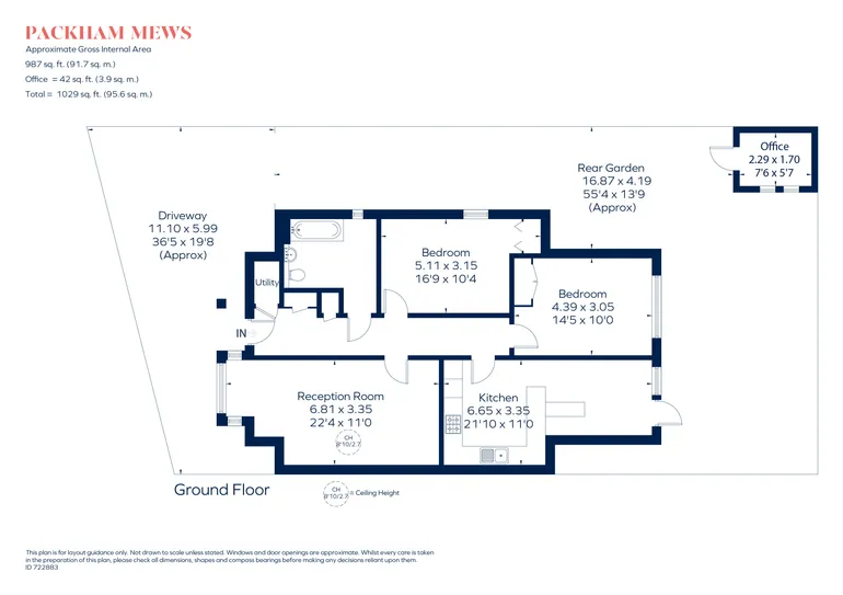 Floorplan 1 for Pears Road, Hounslow, TW3