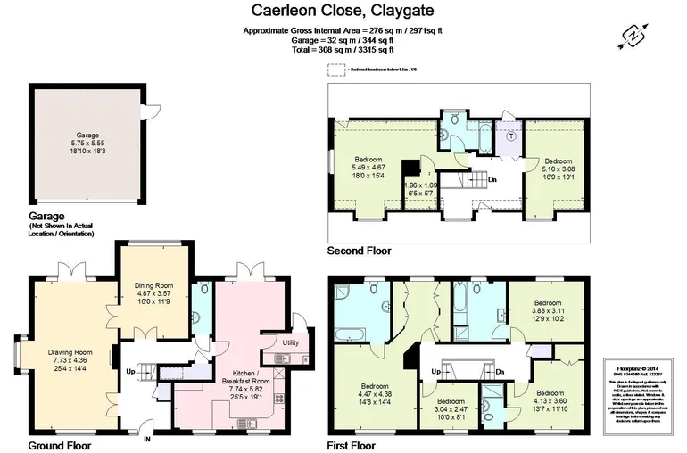 Floorplan 1 for Caerleon Close, Claygate KT10