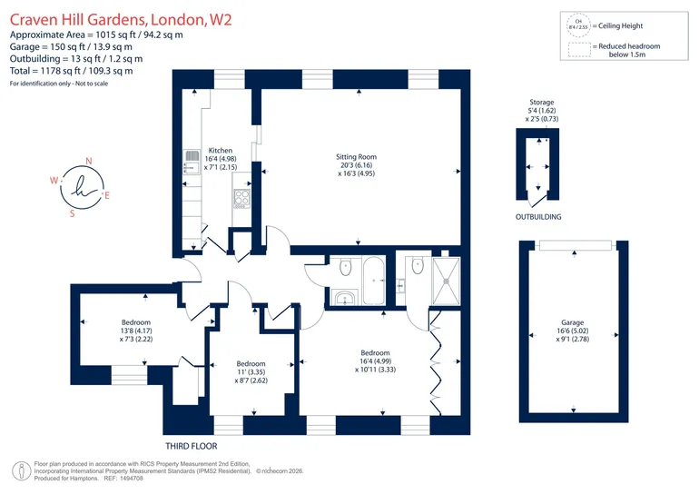 Floorplan 1 for Craven Hill Gardens, London, W2