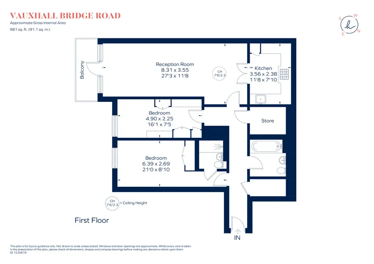 Floorplan 1 for Vauxhall Bridge Road, London, SW1V