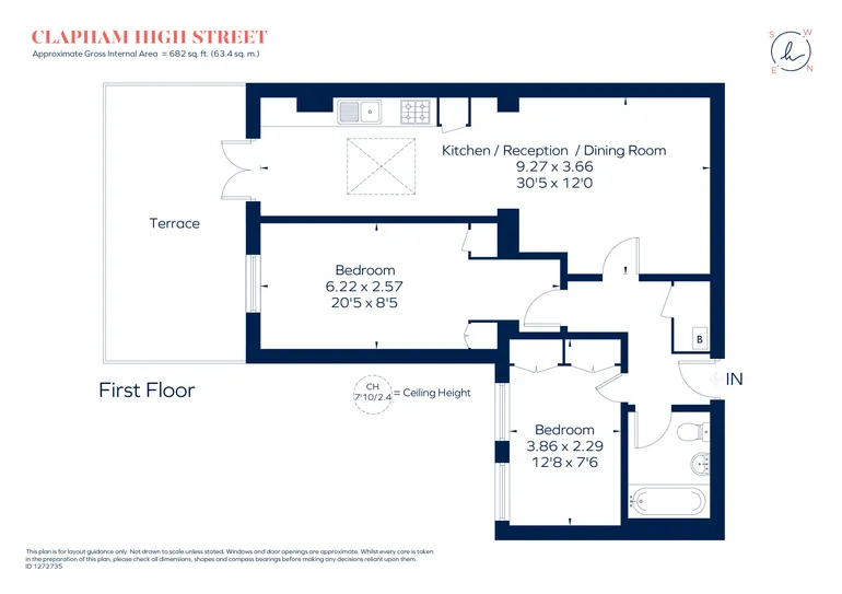 Floorplan 1 for Clapham High Street, London, SW4